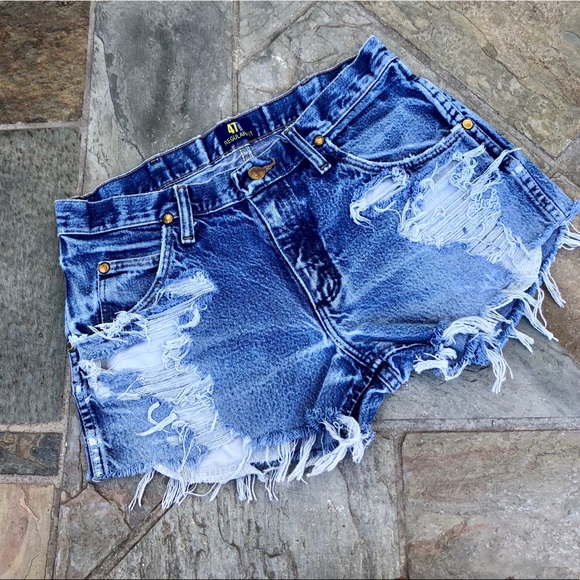 wrangler reworked denim shorts